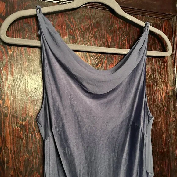 Vintage Victoria's Secret 100% Silk Open Back Gown Deep Blue Small Bridal - Picture 6 of 9